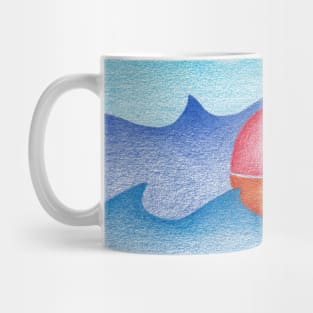 Sailing boat at sea at night with the moon and stars Mug